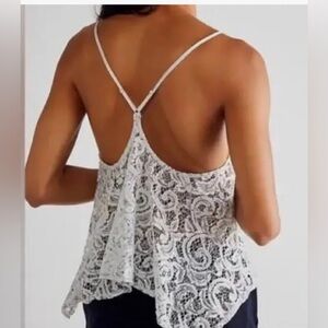 Free People Intimately Free Best Idea silver Lace Sequin‎ Cami top size small